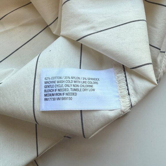 A New Day Womens Beige & Black Striped Button-Up Shirt Cotton Blend Size XXL - Picture 4 of 7